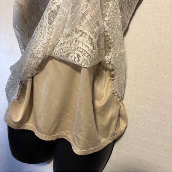 Maurices Floral Cream Nylon Lace Fairy Cami Camisole Adjustable spaghetti straps - Picture 4 of 13